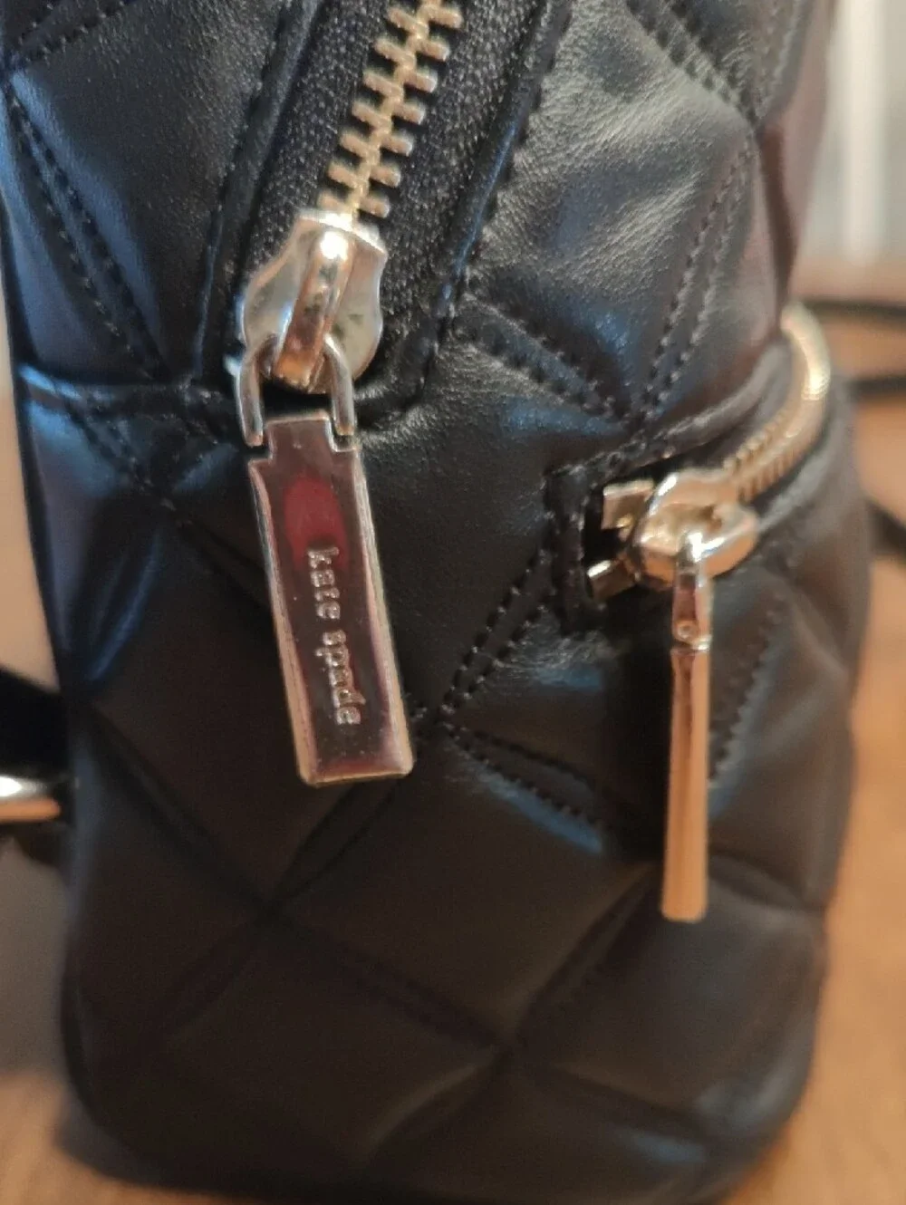 Kate Spade Black Quilted Mini Backpack with Gold Hardware
